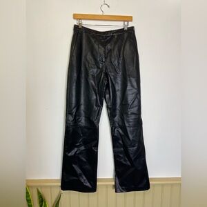 Princess Polly Black Macey Faux Leather Vegan Straight Leg Pants Women’s Sz 6